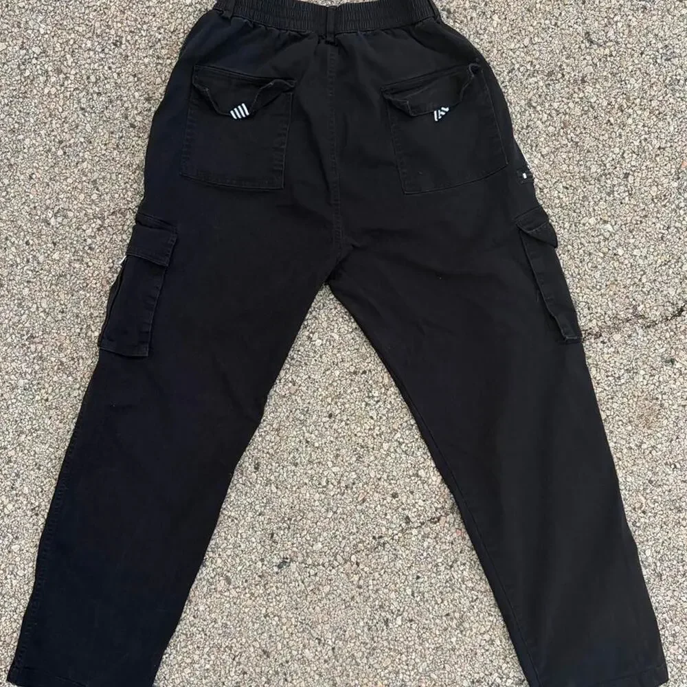 Black cargo pants with Elastic Waist Mens Large No Brand